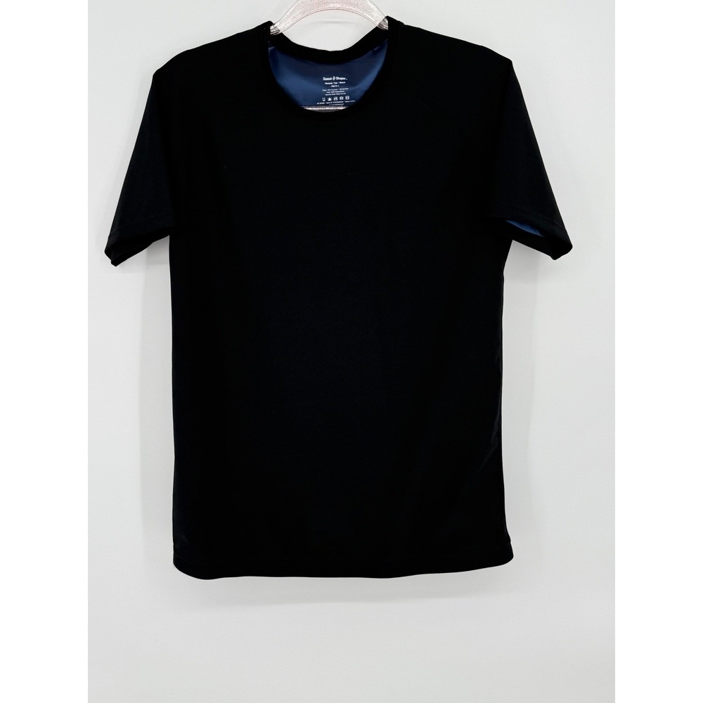 Sweat Shaper Mens Sz L Black Short Sleeve Crew Neck Activewear Athletic‎ Top